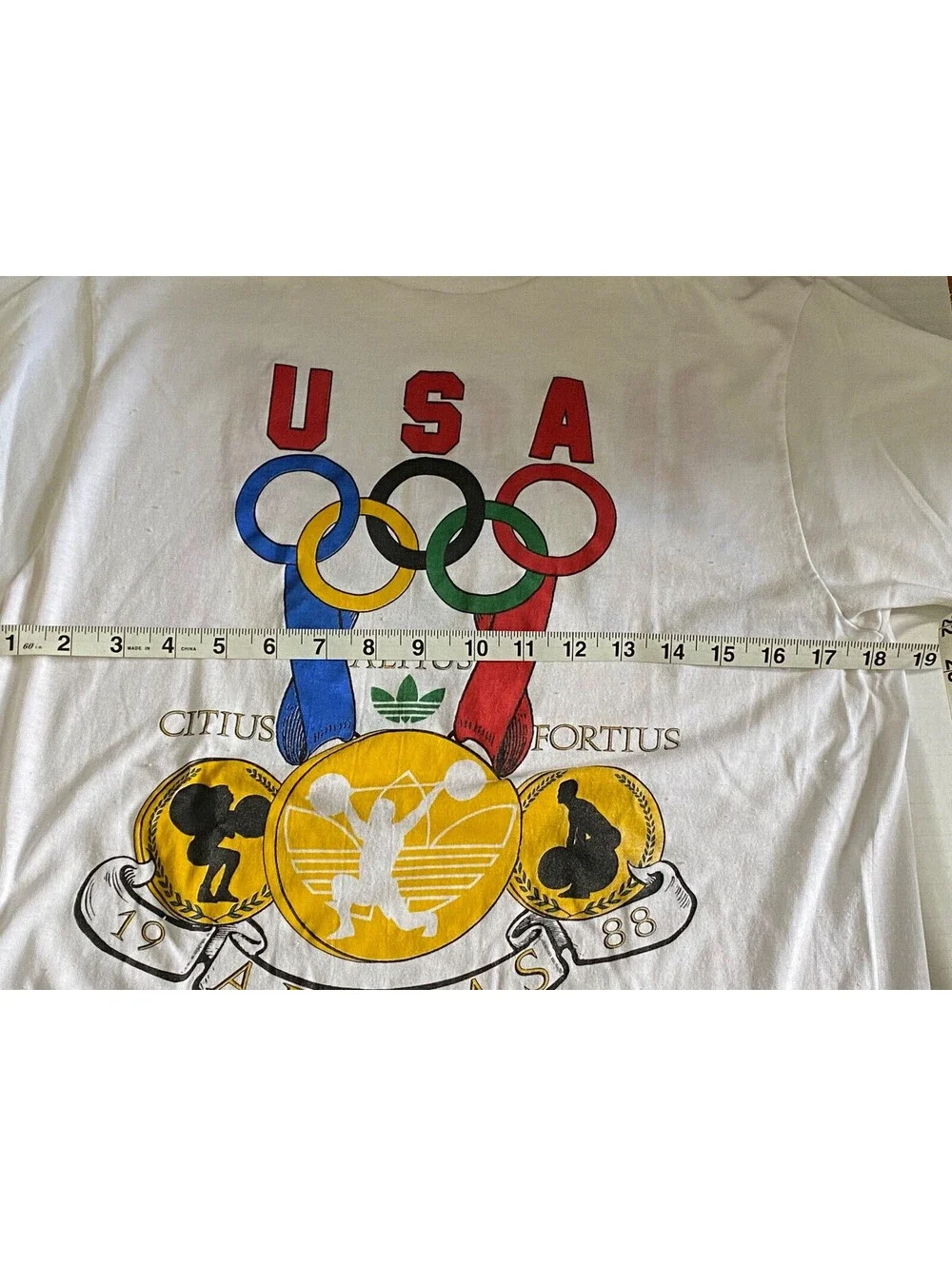 Adidas Vintage Olympics T Shirt 1988 Summer Games Seoul M USA Single Stitch